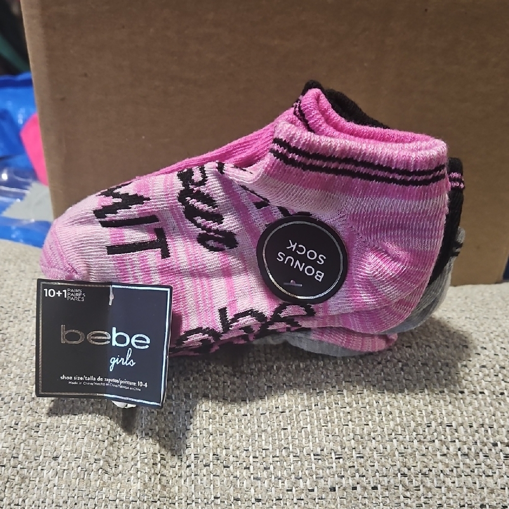 Bebe Girls Vibrant Pink Casual Socks